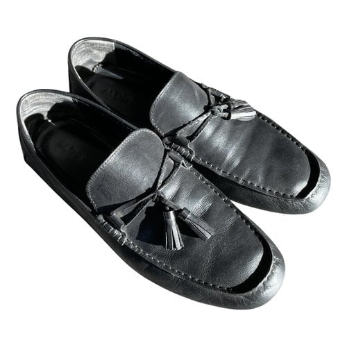 Pre-owned Aldo Leather Flats In Black