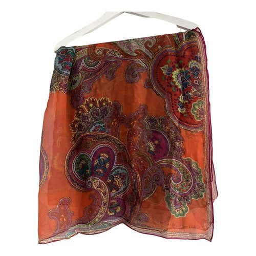 Pre-owned Lauren Ralph Lauren Silk Handkerchief In Orange