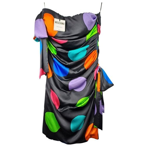 Pre-owned Moschino Silk Mid-length Dress In Multicolour