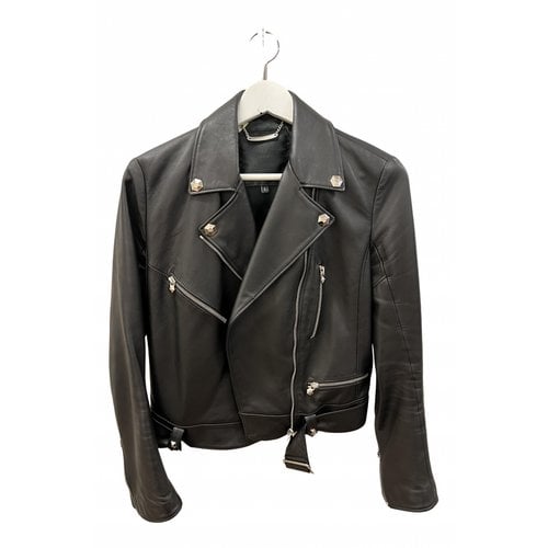 Pre-owned Philipp Plein Leather Jacket In Black