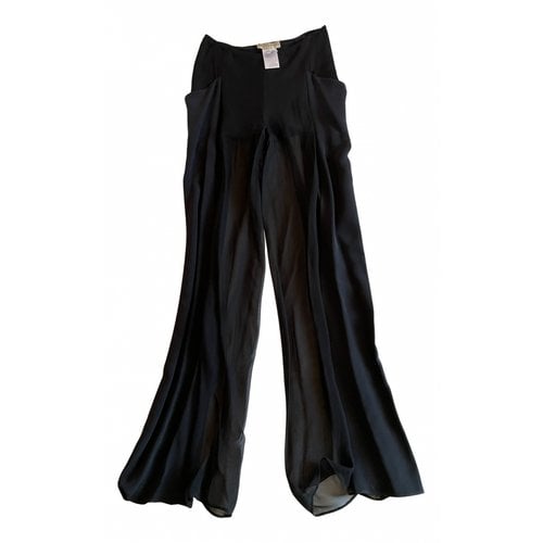 Pre-owned Emilio Pucci Silk Large Pants In Black