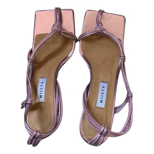 Pre-owned Miista Leather Sandal In Pink
