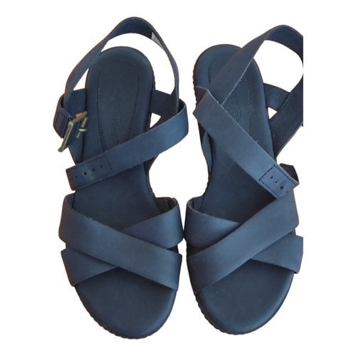 Pre-owned Timberland Leather Sandal In Blue