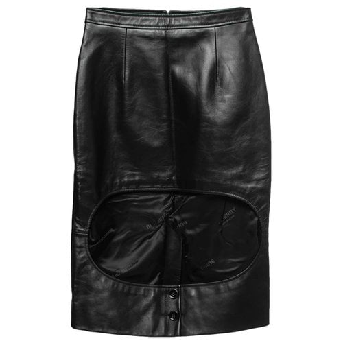 Pre-owned Burberry Leather Skirt In Black