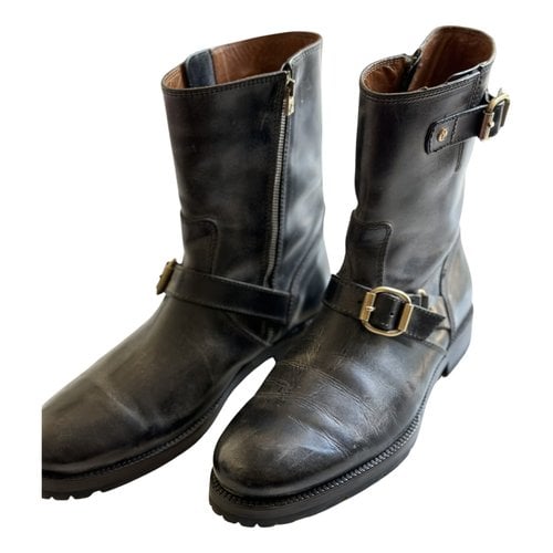 Pre-owned Jimmy Choo Leather Boots In Anthracite
