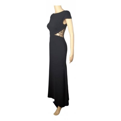 Pre-owned Lela Rose Lace Maxi Dress In Black