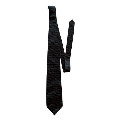 Pre-owned Hugo Boss Silk Tie In Black