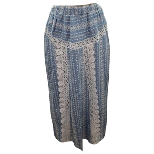 Pre-owned Maje Spring Summer 2021 Maxi Skirt In Blue