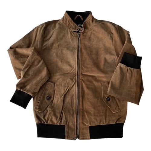 Pre-owned Dacute Leather Jacket In Brown