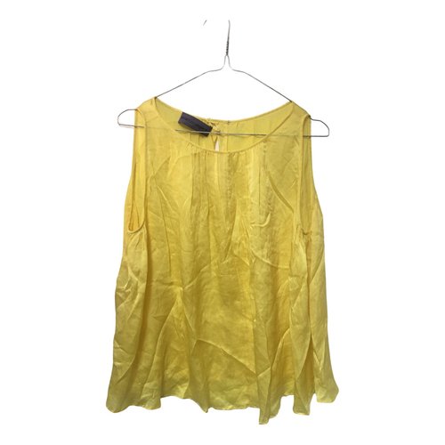 Pre-owned Emanuel Ungaro Silk Top In Yellow