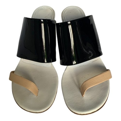 Pre-owned Maison Margiela Leather Mules In Black