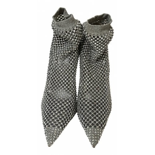 Pre-owned Le Silla Cloth Ankle Boots In Silver
