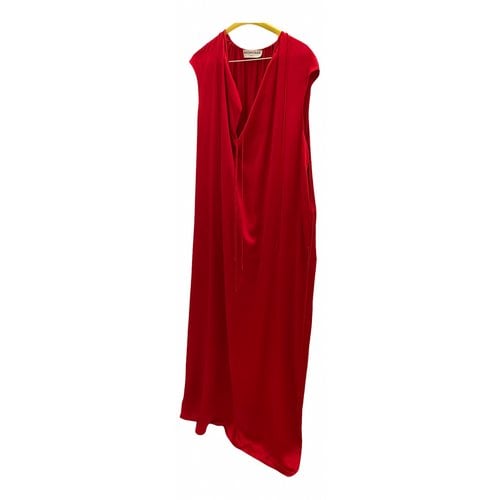 Pre-owned Balenciaga Silk Maxi Dress In Red