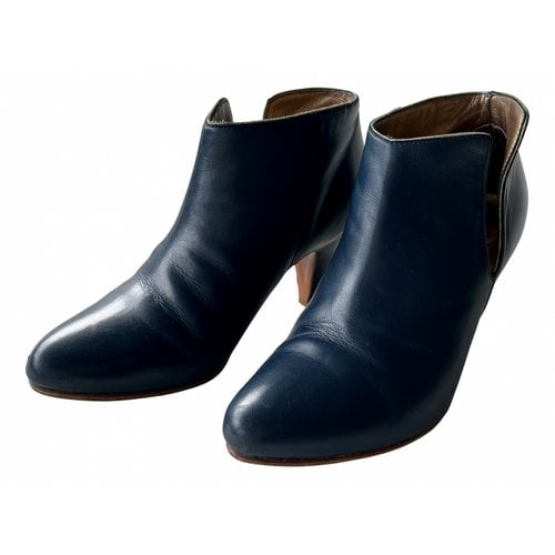 Pre-owned Patricia Blanchet Leather Ankle Boots In Blue