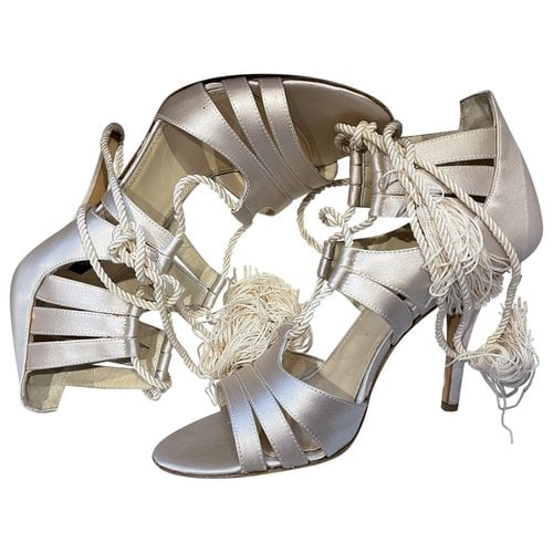 Pre-owned Sergio Rossi Cloth Sandal In Beige