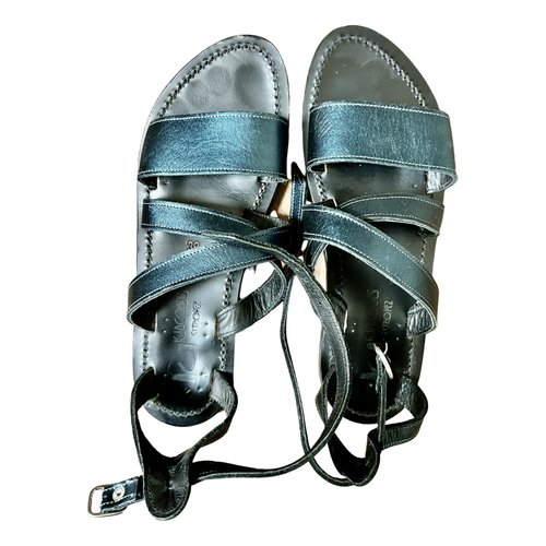 Pre-owned K.jacques Leather Sandal In Blue