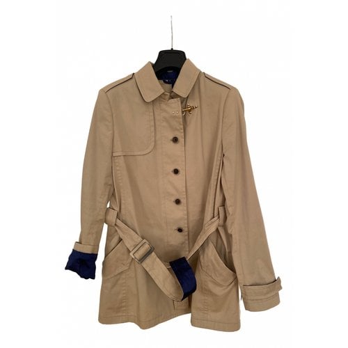 Pre-owned Fay Trench Coat In Ecru
