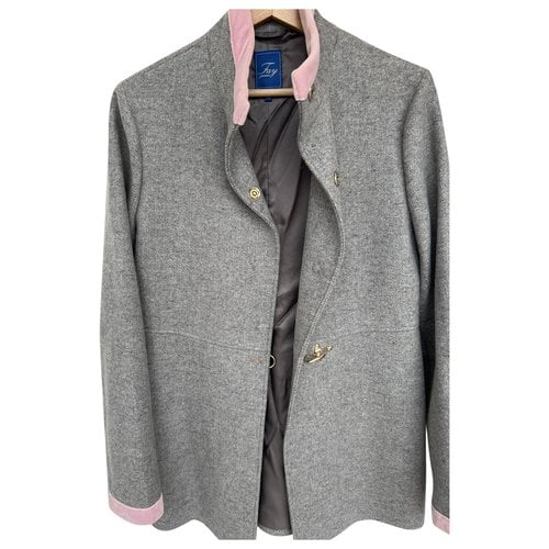 Pre-owned Fay Wool Coat In Grey