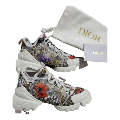 Pre-owned Dior D-connect Leather Trainers In Multicolour