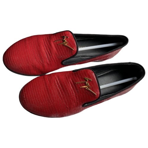 Pre-owned Giuseppe Zanotti Leather Flats In Red