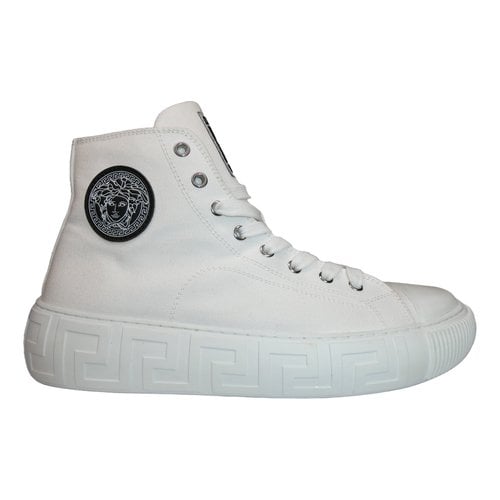 Pre-owned Versace Cloth Trainers In White
