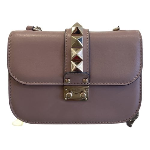 Pre-owned Valentino Garavani Leather Crossbody Bag In Purple