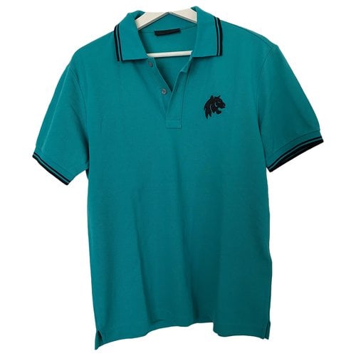 Pre-owned Prada Polo Shirt In Turquoise