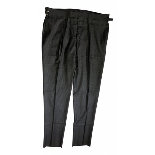 Pre-owned Tom Ford Wool Trousers In Anthracite