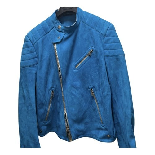 Pre-owned Tom Ford Leather Jacket In Blue