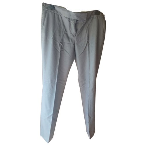 Pre-owned Chloé Wool Trousers In Grey