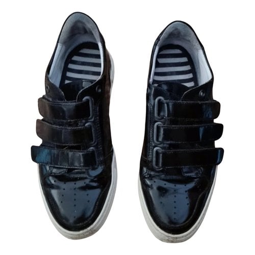 Pre-owned Ami Alexandre Mattiussi Leather Low Trainers In Black