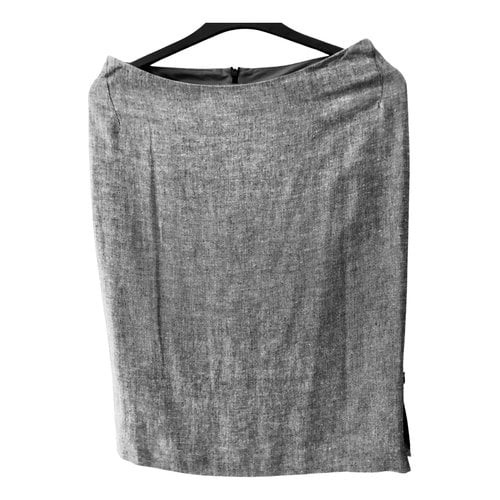 Pre-owned Alain Mikli Silk Mid-length Skirt In Grey