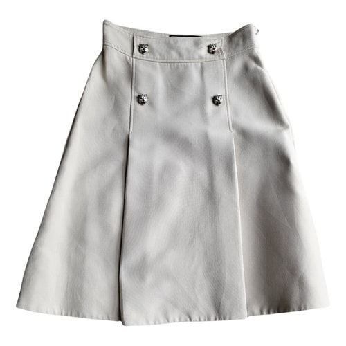 Pre-owned Gucci Silk Mid-length Skirt In Beige