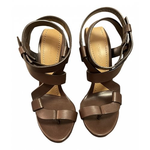 Pre-owned Tom Ford Leather Sandal In Brown