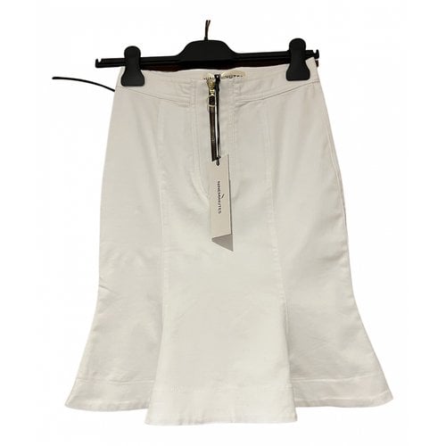 Pre-owned Nineminutes Mid-length Skirt In White