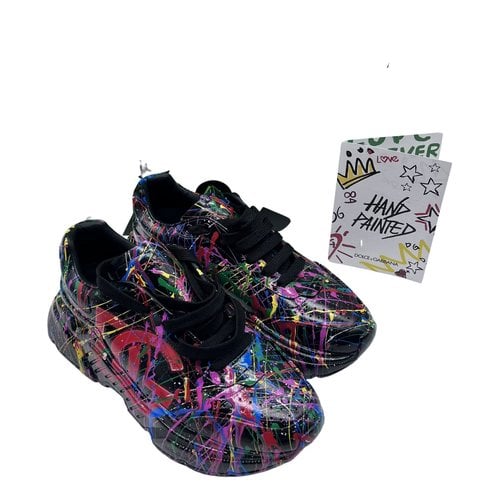 Pre-owned Dolce & Gabbana Daymaster Leather Low Trainers In Multicolour