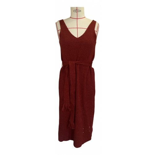Pre-owned Maison Margiela Wool Mid-length Dress In Red