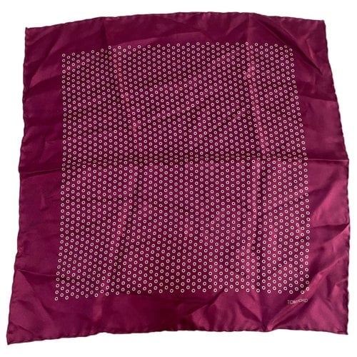 Pre-owned Tom Ford Silk Scarf & Pocket Square In Burgundy