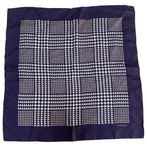 Pre-owned Tom Ford Silk Scarf & Pocket Square In Navy
