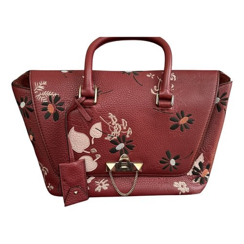 Pre-owned Valentino Garavani Demilune Leather Handbag In Red