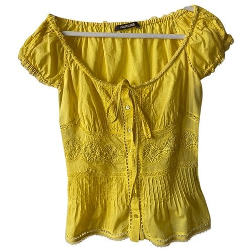 Pre-owned Roberto Cavalli Blouse In Yellow