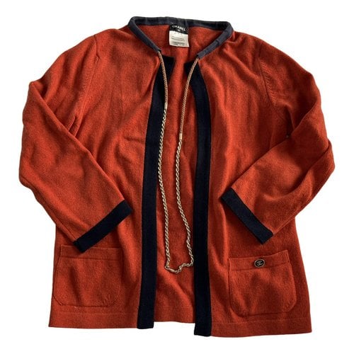 Pre-owned Chanel Cashmere Cardigan In Orange