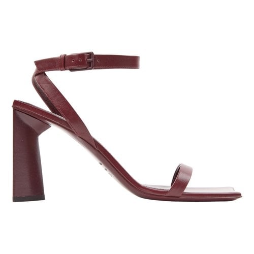Pre-owned Balenciaga Leather Mules In Burgundy
