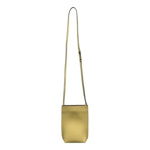 Pre-owned Ganni Leather Handbag In Yellow