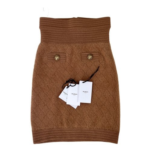 Pre-owned Balmain Mini Skirt In Brown