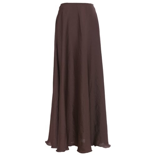 Pre-owned Just Cavalli Maxi Skirt In Brown