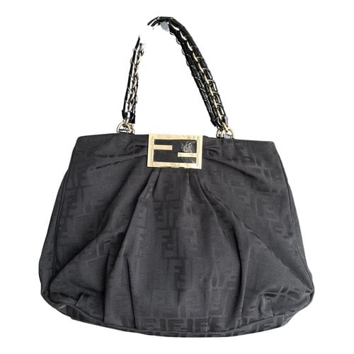 Pre-owned Fendi Mia Cloth Handbag In Black