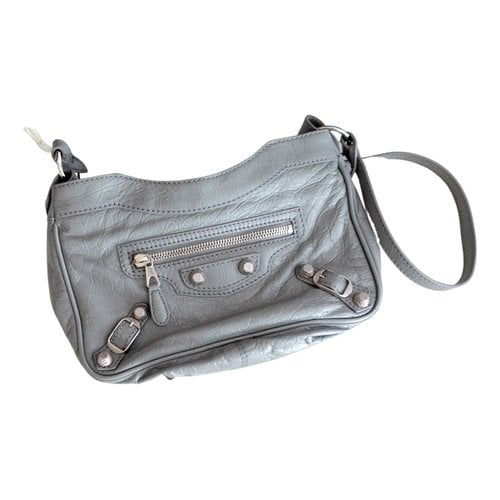 Pre-owned Balenciaga Hip Leather Crossbody Bag In Grey