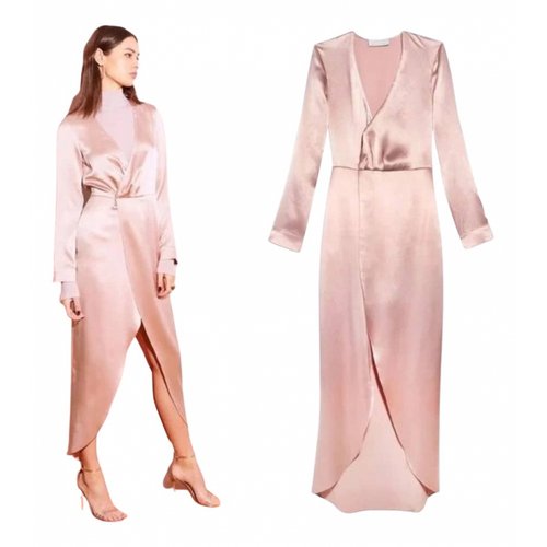 Pre-owned Fleur Du Mal Silk Maxi Dress In Pink