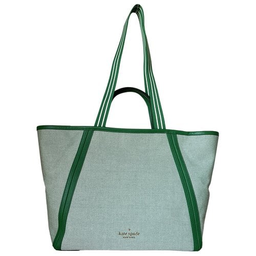 Pre-owned Kate Spade Cloth Tote In Green